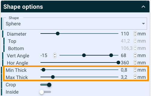 lithophane thickness